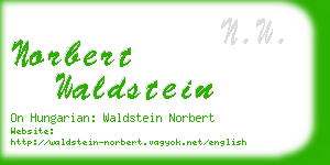 norbert waldstein business card